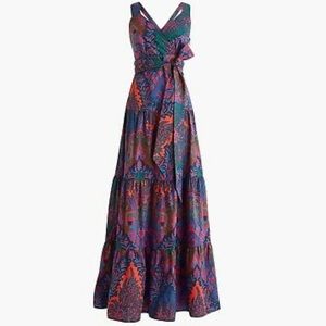 J. Crew Tiered Maxi in Ratti Scarf Paisley NWOT
